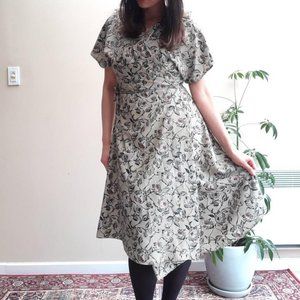 Vintage floral wrap dress